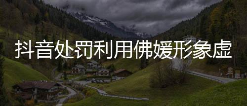 形象虚假利用营销账号抖音佛媛处罚个